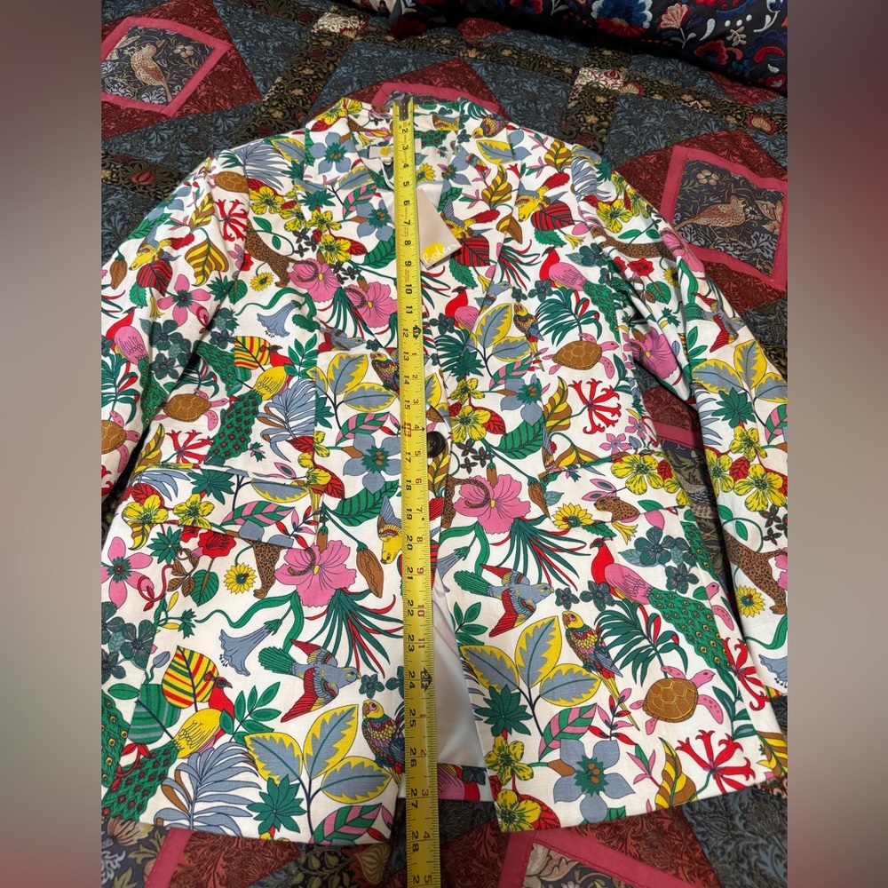 NWT Boden Thea Tailored Linen Blazer Multi, Exotic Paradise, 8P - Picture 8 of 16